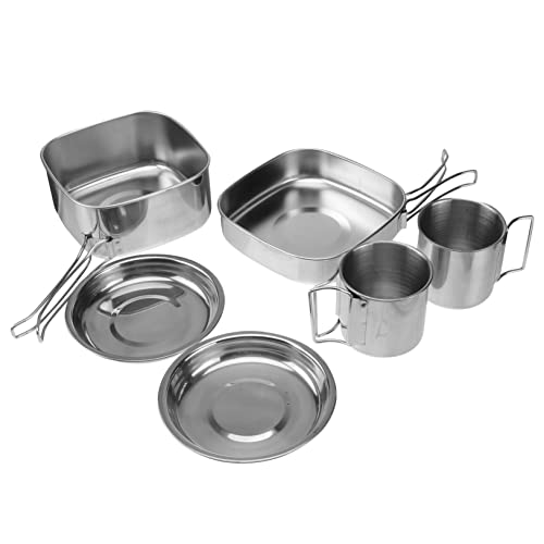 HEMOTON Outdoor Teiliges Kochgeschirr set Aus Personen Faltbarer Grilltopf Pfanne Teller Tassen Picknick Bbq aktivitäten