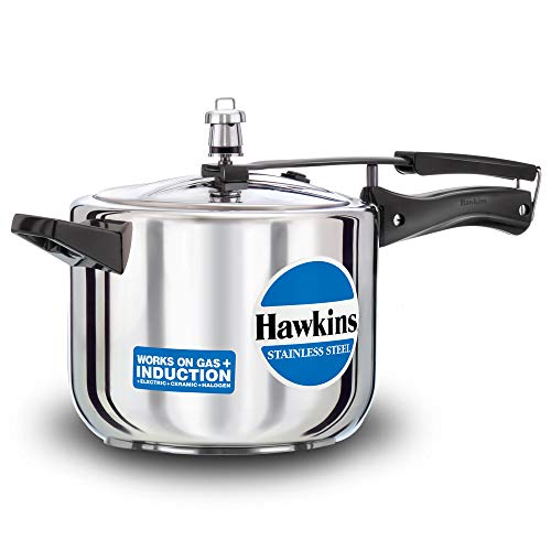 Hawkins Stainless Steel 5.0 Litre Pressure Cooker by A&J Distributors, Inc.