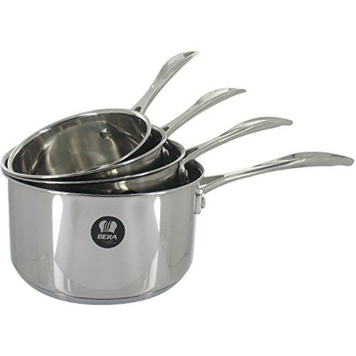  Chef 4 teiliges Stielkasserollenset Set Töpfe, 18/8, Silber, 14 20 cm, 4